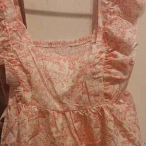 Floral Print Blouse with Ruffled Sleeves